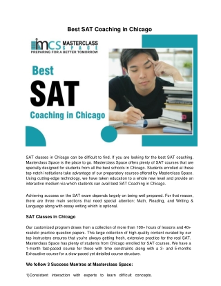 Best SAT Coaching in Chicago