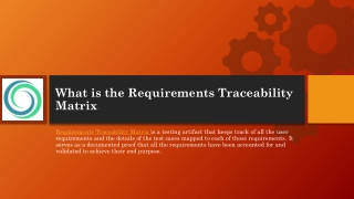 What is the Requirements Traceability Matrix