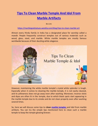 Tips To Clean Marble Temple And Idol