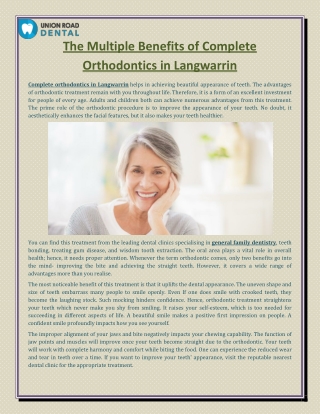 The Multiple Benefits of Complete Orthodontics in Langwarrin