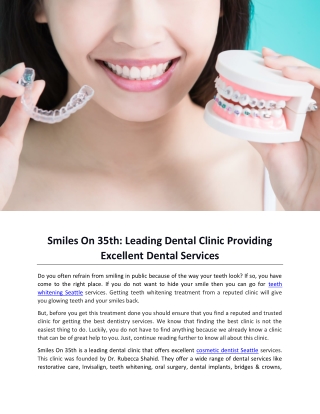 Smiles On 35th Leading Dental Clinic Providing Excellent Dental Services