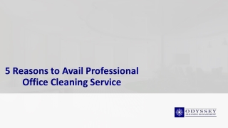 5 Reasons to Avail Professional Office Cleaning Service