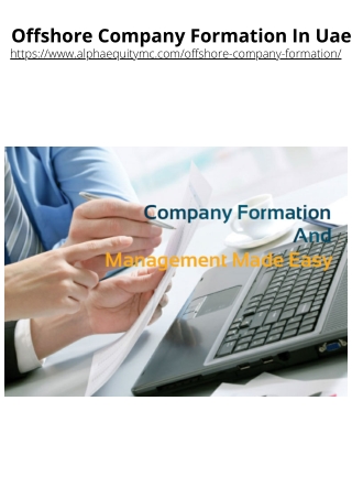 Offshore Company Formation In Uae  Alphaequity