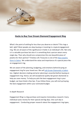 Hacks to Buy Your Dream Diamond Engagement Ring