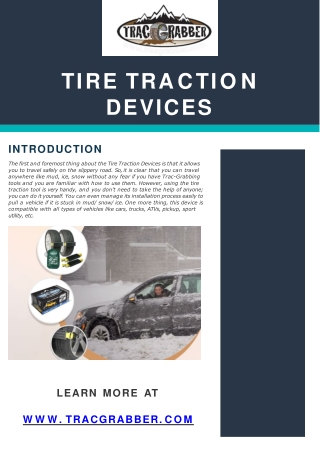 Choose the High Quality Tire Traction Devices Online Visit Us Today