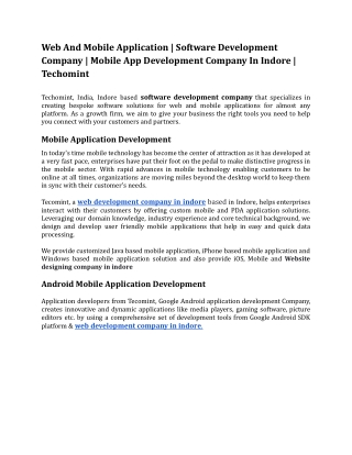 Web and mobile application | Software development company |mobile app developmen