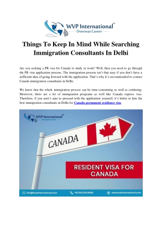 Things To Keep In Mind While Searching Immigration Consultants In Delhi