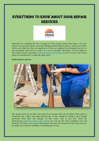 Everything to Know About Door Repair Services