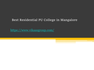 Best Residential PU Colleges in Mangalore