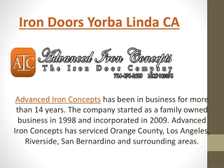 Iron Doors Yorba Linda CA