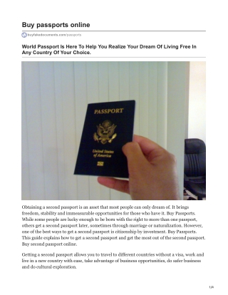 Buy Real Passport Online
