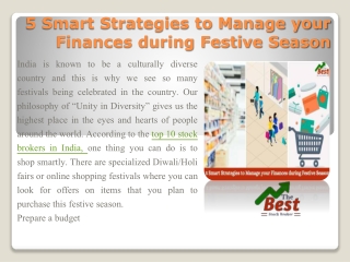 5 Smart Strategies to Manage your Finances during Festive Season