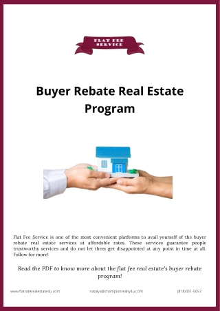 Buyer Rebate Real Estate Program In California
