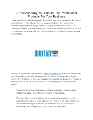 7 Reasons Why You Should Use Promotional Products For Your Business