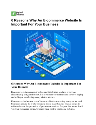 6 Reasons Why An E-commerce Website Is Important For Your Business