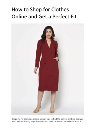 How to Shop for Clothes Online and Get a Perfect Fit