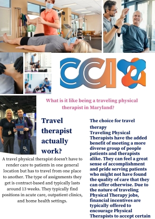 Travel Physical Therapist Job in Maryland