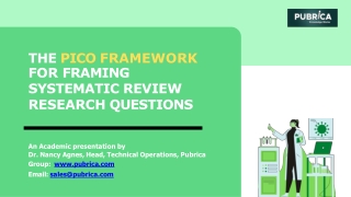 PICO framework for framing systematic review research questions - Pubrica