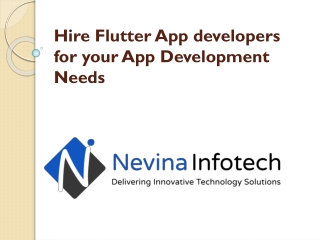 Hire Flutter App developers for your App Development Needs