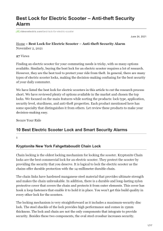 rideonelectric.com-Best Lock for Electric Scooter  Anti-theft Security Alarm