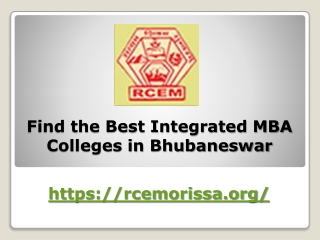 Find the Best Integrated MBA Colleges in Bhubaneswar