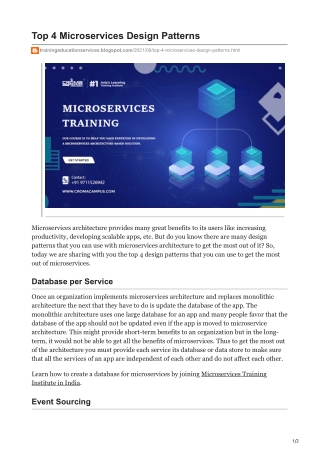 Top 4 Microservices Design Patterns