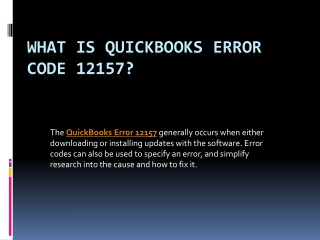 QuickBooks Error 12157 - Solution to Fix