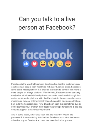 How do I get in touch with Facebook to report a problem?
