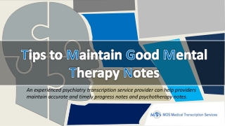 Tips to Maintain Good Mental Therapy Notes