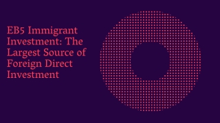 EB5 Immigrant Investment The Largest Source of Foreign Direct Investment