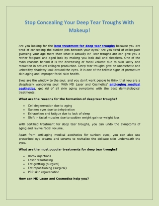 Stop Concealing Your Deep Tear Troughs With Makeup!