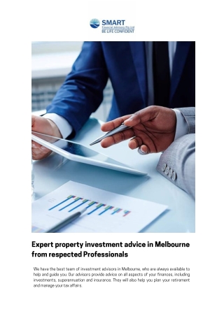 Expert property investment advice in Melbourne from respected Professionals