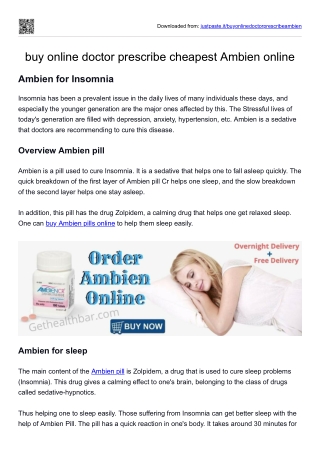 buy online doctor prescribe cheapest Ambien pill