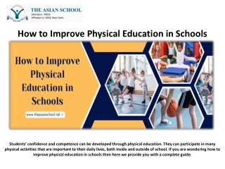 How to Improve Physical Education in Schools