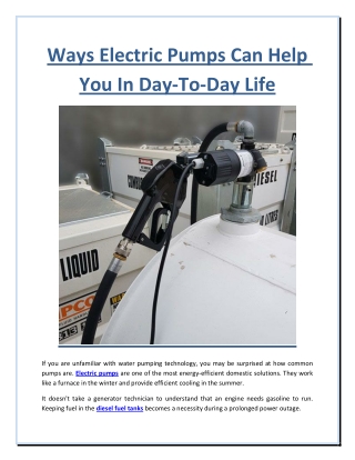 Ways Electric Pumps Can Help You In Day-To-Day Life