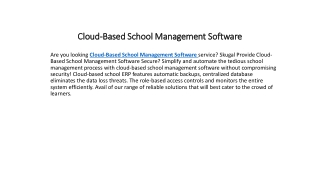 Cloud-Based School Management Software