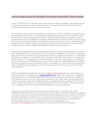Charms India project in Raj Nagar Extension Ghaziabad