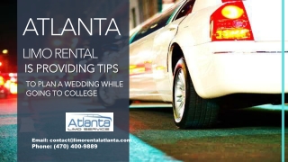 Atlanta Limo Rental is Providing Tips to Plan a Wedding While Going to College