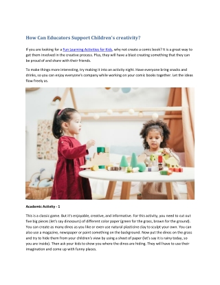How Can Educators Support Children's Creativity