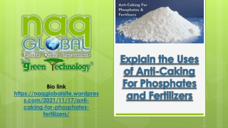 Uses of Anti-Caking For Phosphates and Fertilizers