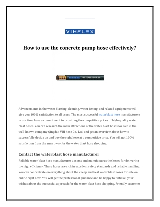 How to use the concrete pump hose effectively?