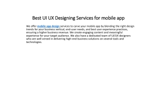 Best UI UX Designing Services for mobile app