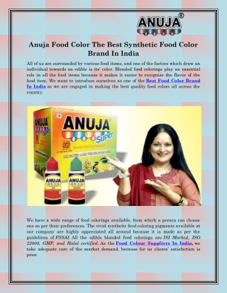 Food Colour Suppliers In India