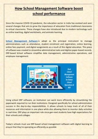 How School Management Software boost school performance