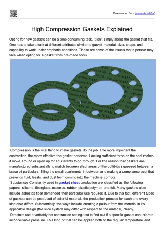 High Compression Gaskets Explained