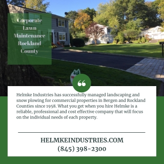 Corporate Lawn Maintenance Rockland County