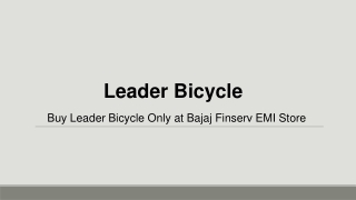 Buy Leader Bicycle Only at Bajaj Finserv EMI Store