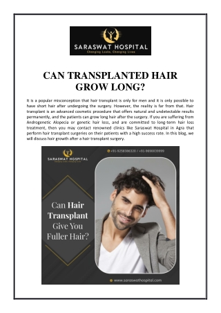 Can Transplanted Hair Grow Long?