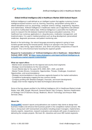 Artificial Intelligence (AI) in Healthcare Market Forecasts to 2028