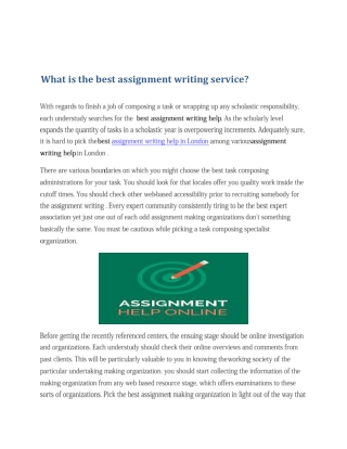 What is the best assignment writing services